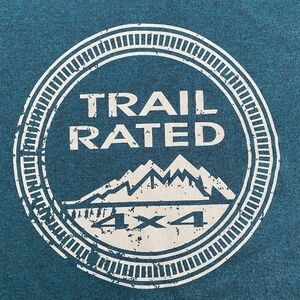 Men's Jeep Trail Rated short sleeve t-shirt teal blue size large